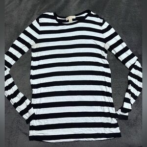 Michael Kors Black & White Striped long Tee